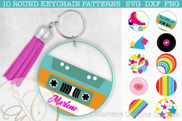 Retro Round Keychain Pattern SVG Review