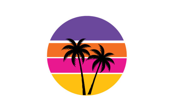 Retro Vintage Sunset Beach Palm Tree Review