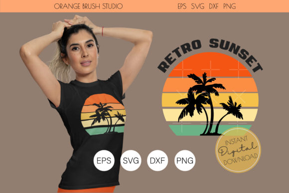 Vintage Palm Tree Sunset PNG SVG Review